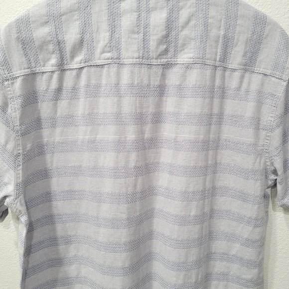 Men's Oxford Lads Striped Light Blue Button Down Shirt, Size L - Picture 5 of 6